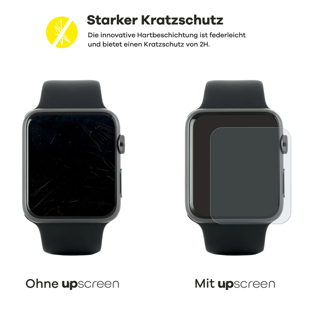 2 Geräte – eines mit upscreen, eines ohne. Zusätzlich sind je 2 Schlüssel abgebildet. Das Gerät ohne upscreen ist stark verkra